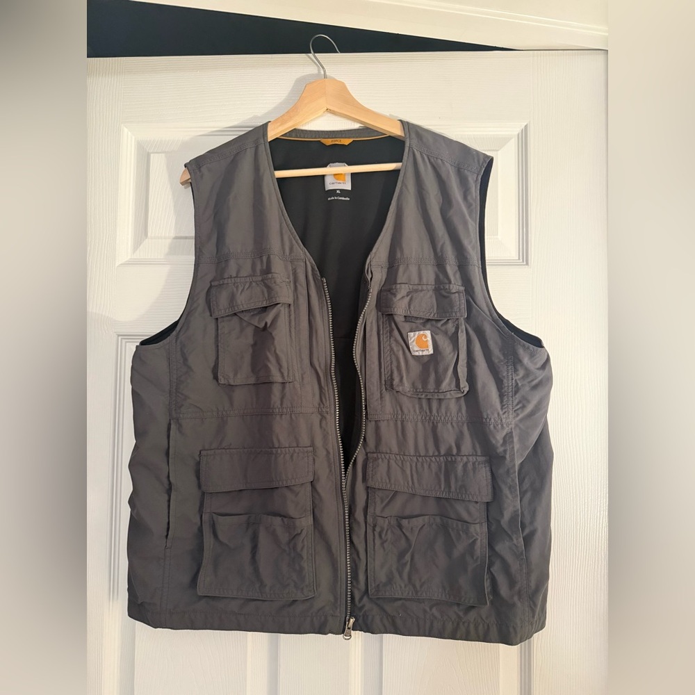 Carhartt Charcoal Multi-Pocket Vest, Fishing Vest